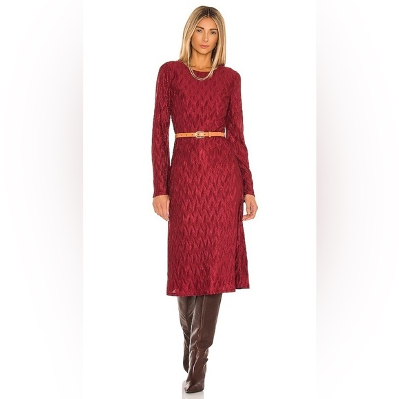 House of Harlow 1960 x Revolve Nona Long Sleeve Dress in Dark Red ❤️ XS - Picture 1 of 6